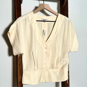 Pleated Short Sleeve Top
